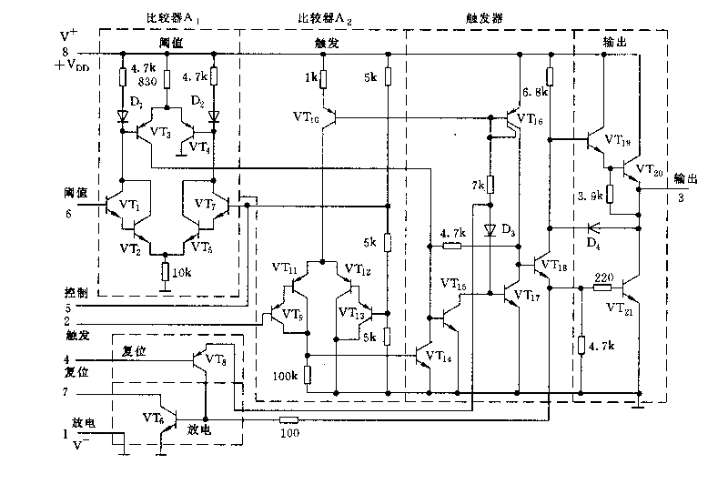 555定時器內部電源原理圖