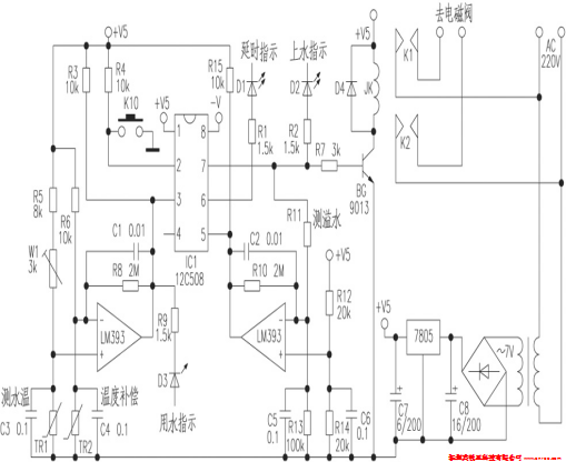 PIC12C508單片機太陽能熱水自動控制器