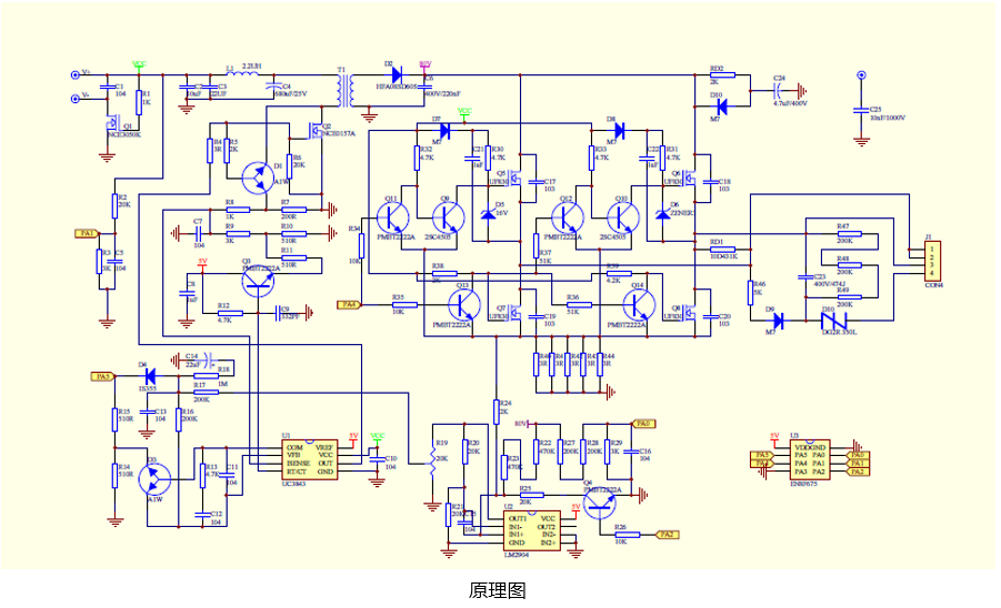 HID燈控制單片機方案原理圖